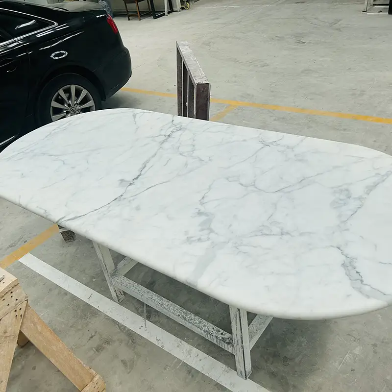 Mesa de mármol de bianco carrara