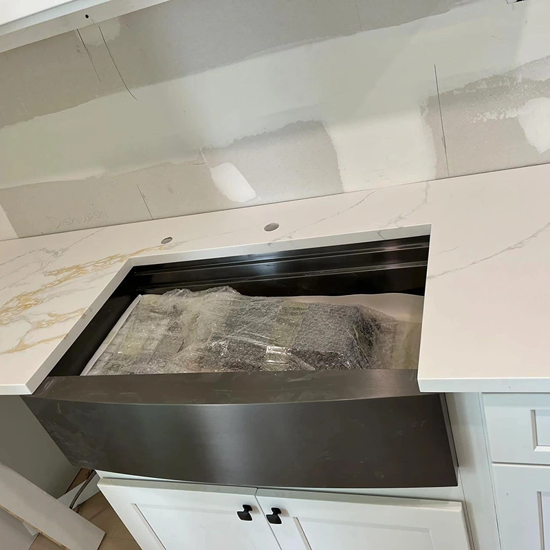 Encimera de cuarzo de oro calacatta
